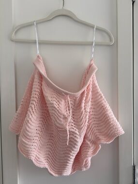 SABO SKIRT Women's Pink Crochet Knit Mini Skirt